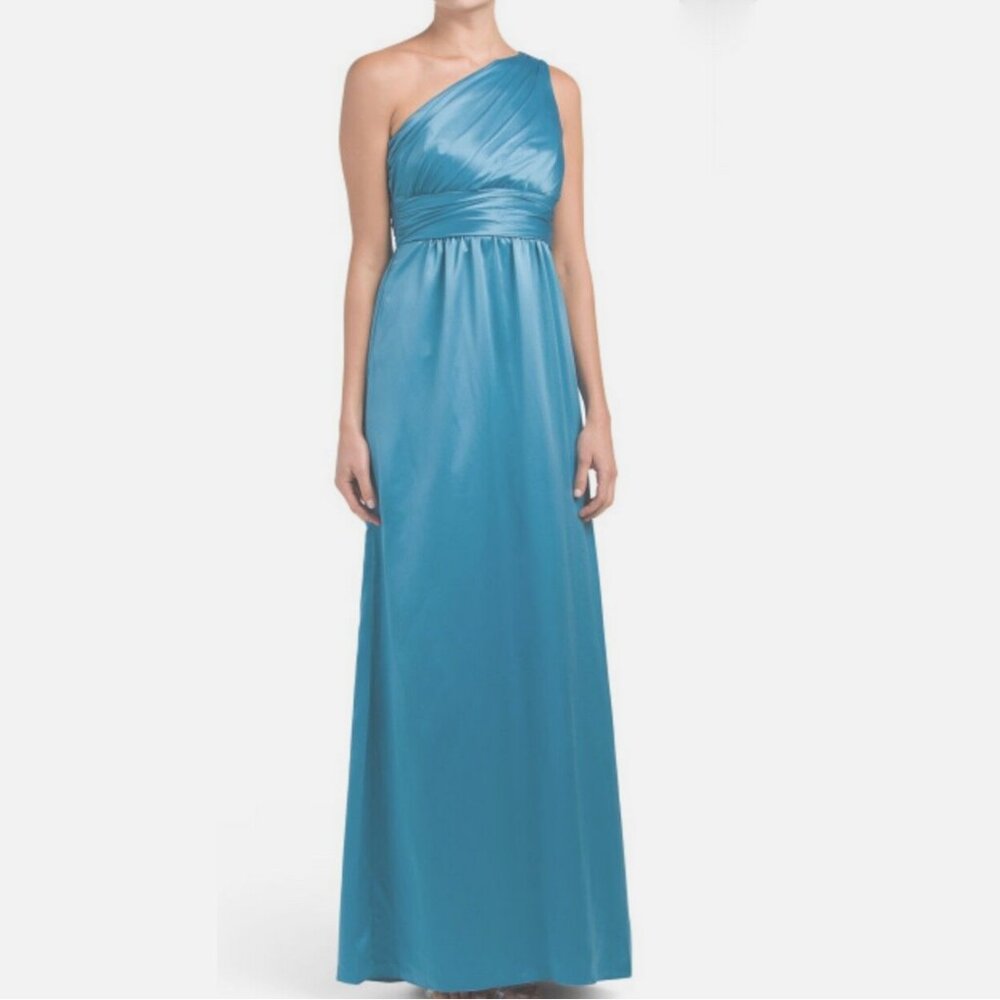NWOT Amsale Bridesmaid One Shoulder Maxi Dress